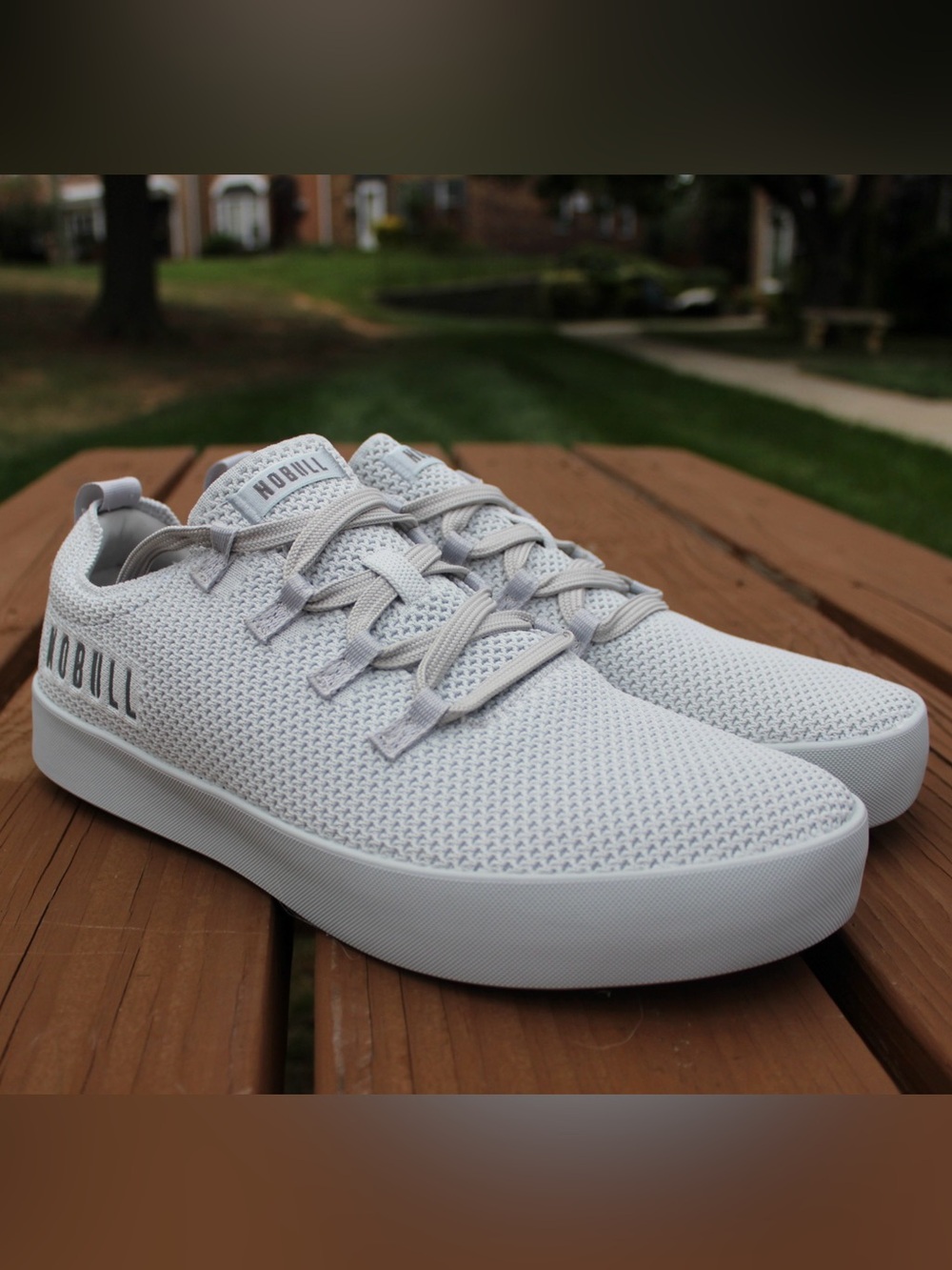 NOBULL Unisex Grey Recs Knit Sneakers Sz 13M (14.5W)